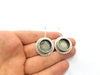 Earring Blank Base Settings Silver Resin Cabochon Base inlay Blank Mountings Antique Silver Plated Brass (16mm  blank) 1 pair G15321