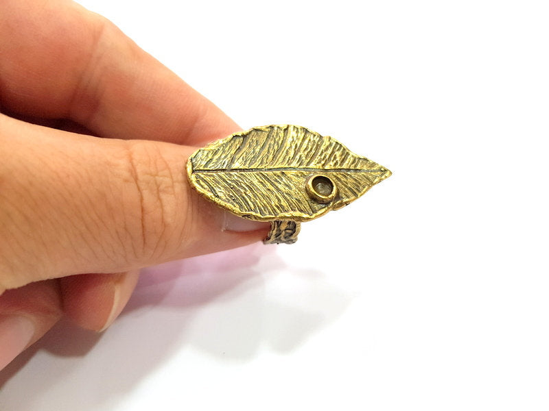 Antique Bronze Ring Blank Ring Setting inlay Blank Mosaic Bezel Base Cabochon Mountings (4mm Blank ) Antique Bronze Plated Brass G15330