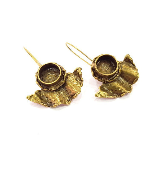 Earring Blank Base Settings Antique Bronze Resin Cabochon Base inlay Blank Mountings Antique Bronze Plated Brass (10mm  blank) 1 pair G15332