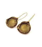 Earring Blank Base Settings Antique Bronze Resin Cabochon Base inlay Blank Mountings Antique Bronze Plated Brass (15mm  blank) 1 pair G15333