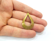 2 Drop Charms Antique Bronze Charm Antique Bronze Plated Metal  (40x24mm) G15338