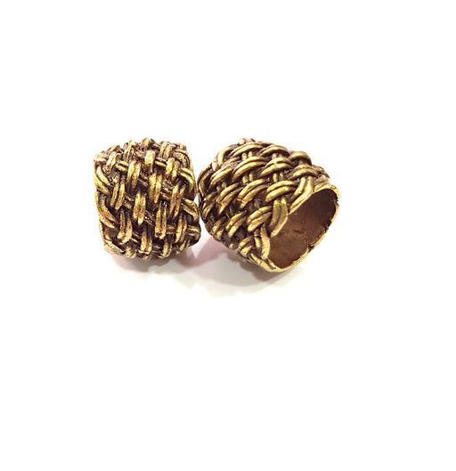 2 Antique Bronze Tube Findings Tube Beads ,Antique Bronze Plated Brass G15341