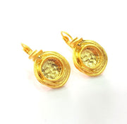Earring Blank Base Settings Gold Resin Blank Cabochon Bases inlay Blank Mountings Matte Gold Plated Brass (10mm blank ) 1 Set  G14421