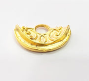 Folded Circle Charm Gold Charms Gold Plated Metal (30x20mm)  G15372