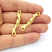2 Curved Rod Connector Charm Gold Charms Gold Plated Metal (40x6mm)  G15379