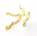 2 Curved Rod Connector Charm Gold Charms Gold Plated Metal (40x6mm)  G15379