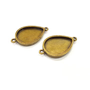 2 Antique Bronze Connector Pendant Blank inlay Blank Mosaic Blank Resin Blank Bezel Base Setting Mountings (25x18mm blank) G15380