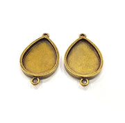 2 Antique Bronze Connector Pendant Blank inlay Blank Mosaic Blank Resin Blank Bezel Base Setting Mountings (25x18mm blank) G15380