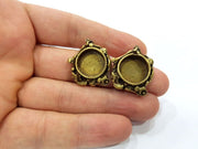 Earring Blank Base Settings Antique Bronze Resin Cabochon Base inlay Blank Mountings Antique Bronze Plated Brass (15mm  blank) 1 pair G15383