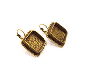 Earring Blank Backs Antique Bronze Resin Base inlay Cabochon Mountings Setting Antique Bronze Plated Brass (15mm blank) 1 pair G15388