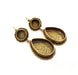 Earring Blank Backs Antique Bronze Resin Base inlay Cabochon Mountings Setting Antique Bronze Plated Brass (10+25x18mm blank) 1 pair G15389