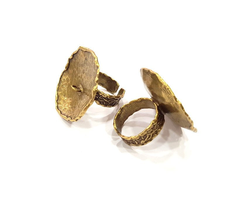 Antique Bronze Ring Blank Ring Setting Mountings (32mm Blank ) Antique Bronze Plated Brass G15391