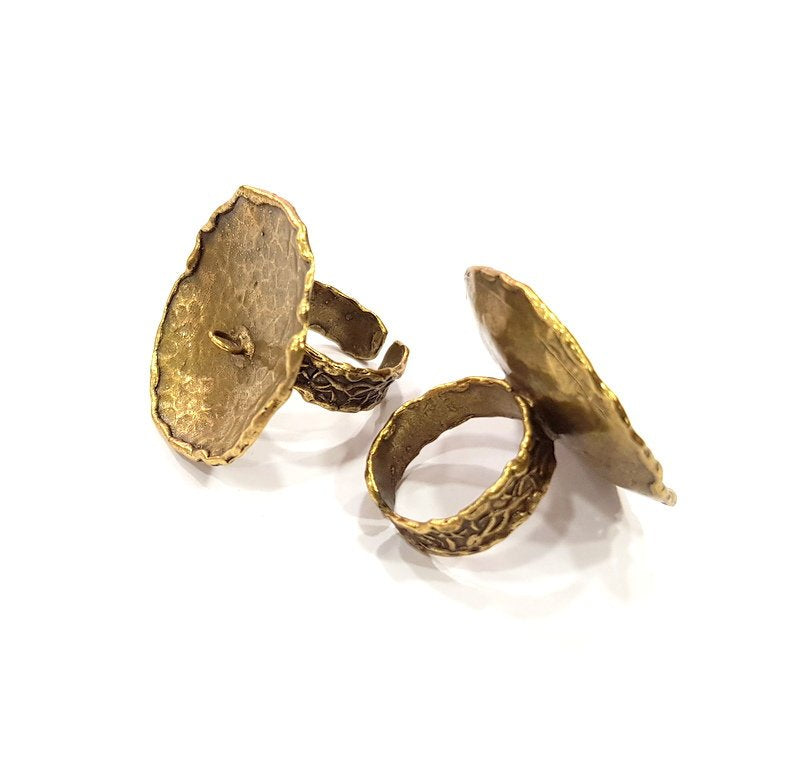 Antique Bronze Ring Blank Ring Setting Mountings (32mm Blank ) Antique Bronze Plated Brass G15391
