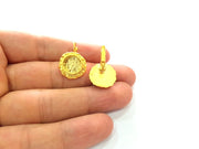 Earring Blank Base Settings Gold Resin Blank Cabochon Bases inlay Blank Mountings Gold Plated Brass (10mm blank) 1 Set  G14445
