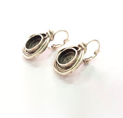 Earring Blank Base Settings Silver Resin Blank Cabochon Base inlay Blank Mountings Antique Silver Plated Brass (10mm blank) 1 Set  G14451