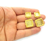 Earring Blank Base Settings Gold Resin Blank Cabochon Bases inlay Blank Mountings Gold Plated Brass (10+15mm blank) 1 Set  G14458
