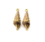 2 Oyster Charms Shell Charm Mussel Charms Sea Ocean Antique Bronze Charm Antique Bronze Plated Metal  (40x11mm) G14469