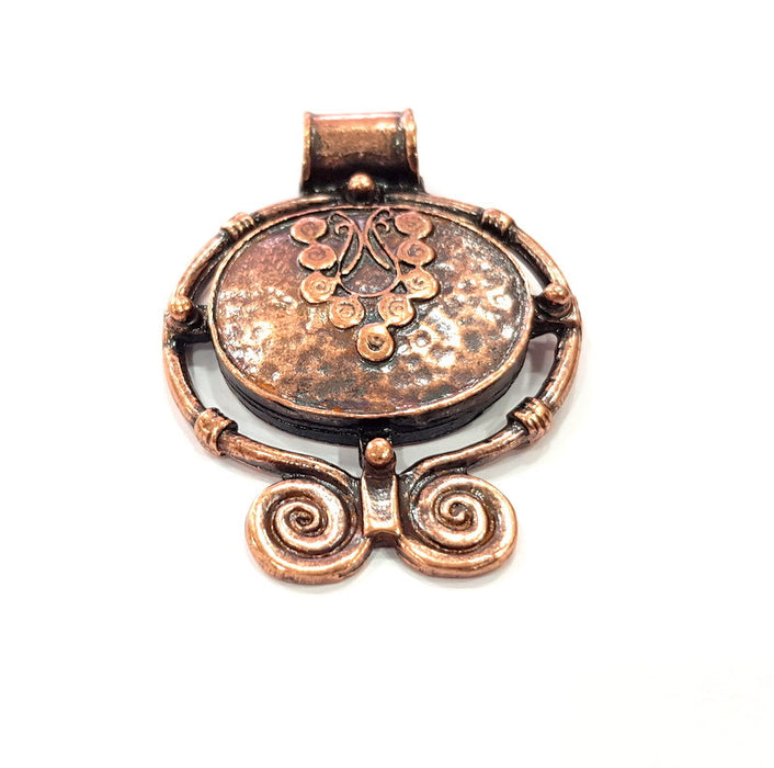 Copper Pendant Antique Copper Pendant Antique Copper Plated Metal ( 54x40 mm ) G14473