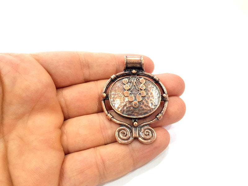 Copper Pendant Antique Copper Pendant Antique Copper Plated Metal ( 54x40 mm ) G14473