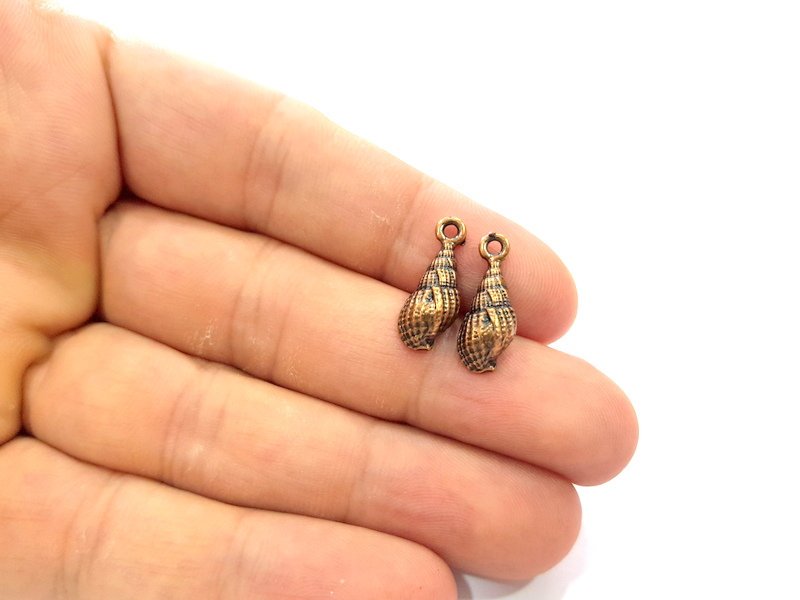 8 Oyster Charms Shell Charm Mussel Charms Sea Ocean Antique Copper Charm Antique Copper Plated Metal (19x7mm) G14475