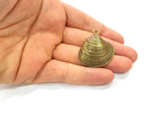 2 Large Oyster Charms Shell Charm Mussel Charms Sea Ocean Antique Bronze Charm Antique Bronze Plated Metal  (39x35mm) G14477
