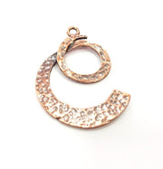 2 Copper Pendant Antique Copper Pendant Antique Copper Plated Metal ( 46x36 mm ) G14478