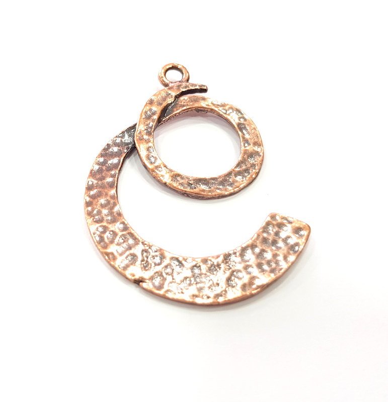 2 Copper Pendant Antique Copper Pendant Antique Copper Plated Metal ( 46x36 mm ) G14478