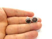 Earring Blank Base Settings Silver Resin Blank Cabochon Base inlay Blank Mountings Antique Silver Plated Brass (10mm blank) 1 Set  G14482