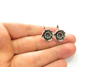 Earring Blank Base Settings Silver Resin Blank Cabochon Base inlay Blank Mountings Antique Silver Plated Brass (6mm blank) 1 Set  G14485