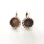 Earring Blank Base Settings Silver Resin Blank Cabochon Base inlay Blank Mountings Antique Silver Plated Brass (10mm blank) 1 Set  G14486