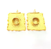Earring Blank Base Settings Gold Resin Blank Cabochon Bases inlay Blank Mountings Gold Plated Brass (10mm blank) 1 Set  G14493