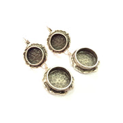 Earring Blank Base Settings Silver Resin Blank Cabochon Base inlay Blank Mountings Antique Silver Plated Brass (10+14mm blank) 1 Set  G14494