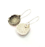 Earring Blank Base Settings Silver Resin Blank Cabochon Base inlay Blank Mountings Antique Silver Plated Brass (15mm blank) 1 Set  G14502
