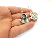 Earring Blank Base Settings Silver Resin Blank Cabochon Base inlay Blank Mountings Antique Silver Plated Brass (10mm blank) 1 Set  G14519