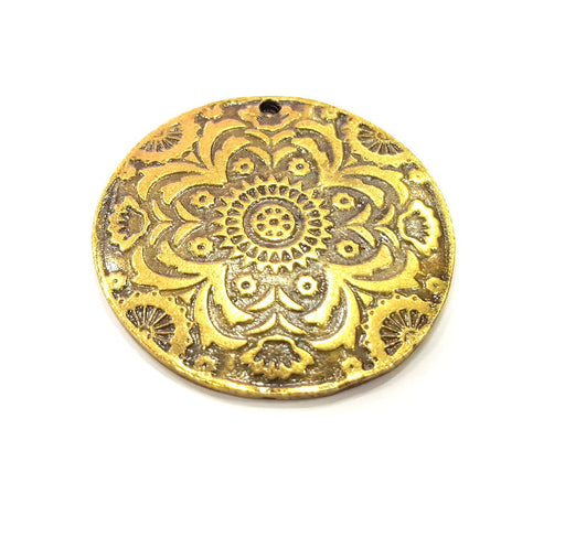 Antique Bronze Pendant Medallion Pendant Antique Bronze Plated Metal ( 43mm) G16285