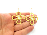 Earring Blank Base Settings Gold Resin Blank Cabochon Bases inlay Blank Mountings Gold Plated Brass (10mm blank) 1 Set  G14532