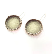 Earring Blank Base Settings Silver Resin Blank Cabochon Base inlay Blank Mountings Antique Silver Plated Brass (25mm blank) 1 Set  G14534