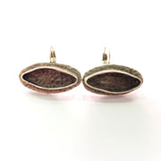 Earring Blank Base Settings Silver Resin Blank Cabochon Base inlay Blank Mountings Antique Silver Plated Brass (22x8mm blank) 1 Set  G14546