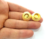 Earring Blank Base Settings Gold Resin Blank Cabochon Bases inlay Blank Mountings Gold Plated Brass (10mm blank) 1 Set  G14547