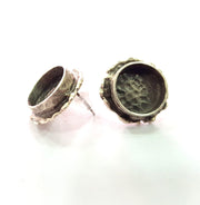 Earring Blank Base Settings Silver Resin Blank Cabochon Base inlay Blank Mountings Antique Silver Plated Brass (14mm blank) 1 Set  G14551