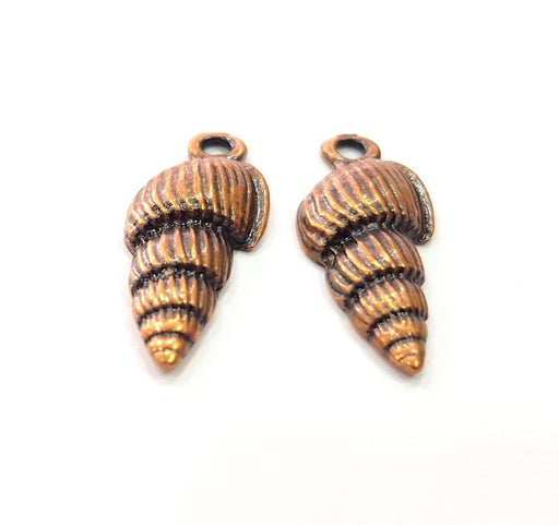 4 Oyster Charms Shell Charm Mussel Charms Sea Ocean Antique Copper Charm Antique Copper Plated Metal (30x12mm) G14587