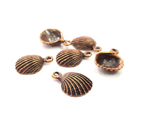 10 Oyster Charms Shell Charm Mussel Charms Sea Ocean Antique Copper Charm Antique Copper Plated Metal (16x12mm) G14591