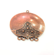 Copper Medallion Pendant Antique Copper Pendant Antique Copper Plated Metal ( 67x58 mm ) G14595