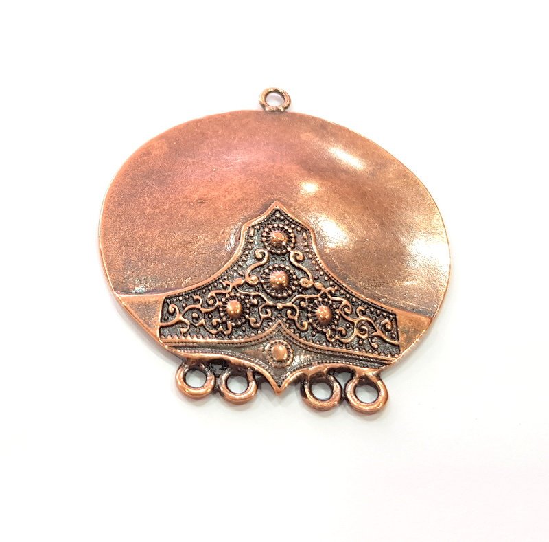 Copper Medallion Pendant Antique Copper Pendant Antique Copper Plated Metal ( 67x58 mm ) G14595