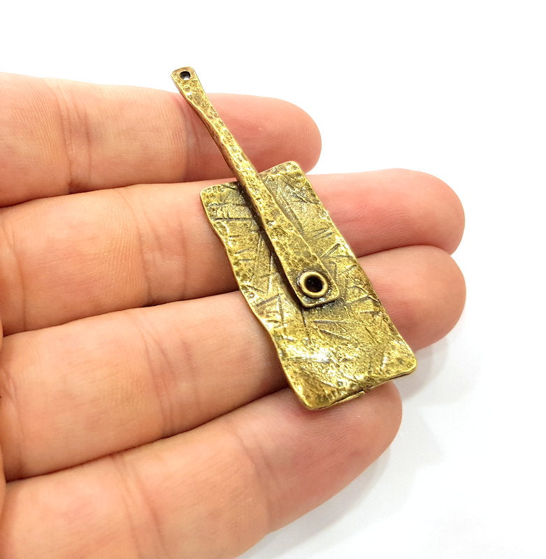 2 Antique Bronze Charm Antique Bronze Plated Metal Charms (62x19mm) G14597