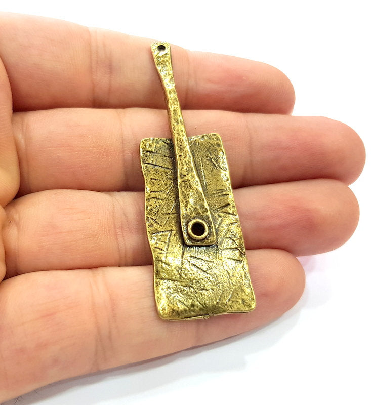 2 Antique Bronze Charm Antique Bronze Plated Metal Charms (62x19mm) G14597