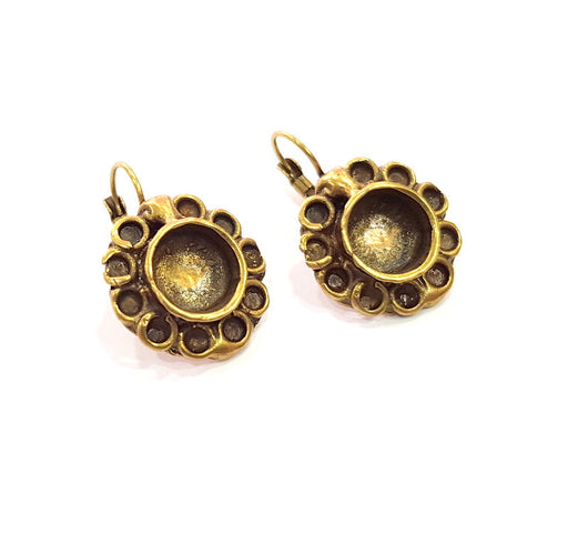 Earring Blank Backs Antique Bronze Resin Base inlay Cabochon Mountings Setting Antique Bronze Plated Brass (10mm blank) 1 pair G15425