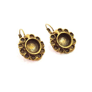 Earring Blank Backs Antique Bronze Resin Base inlay Cabochon Mountings Setting Antique Bronze Plated Brass (10mm blank) 1 pair G15425