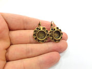 Earring Blank Backs Antique Bronze Resin Base inlay Cabochon Mountings Setting Antique Bronze Plated Brass (10mm blank) 1 pair G15425