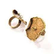 Antique Bronze Ring Blank Ring Setting Mountings (28mm Blank ) Antique Bronze Plated Brass G15426